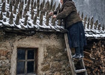 Вся деревня удивлялась странной крыше старушки